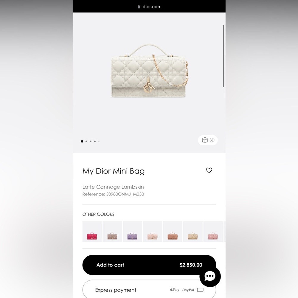 My Dior mini bag - white